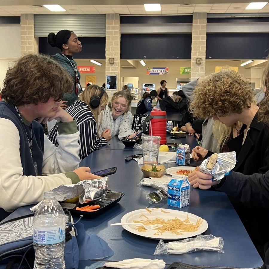 Juniors eating lunch together is a common sight in the cafeteria. In fact, most of the grade levels split in these common areas and even in the classrooms that are blended grade levels. Our goal is to bridge these gaps existing within the student body. 
