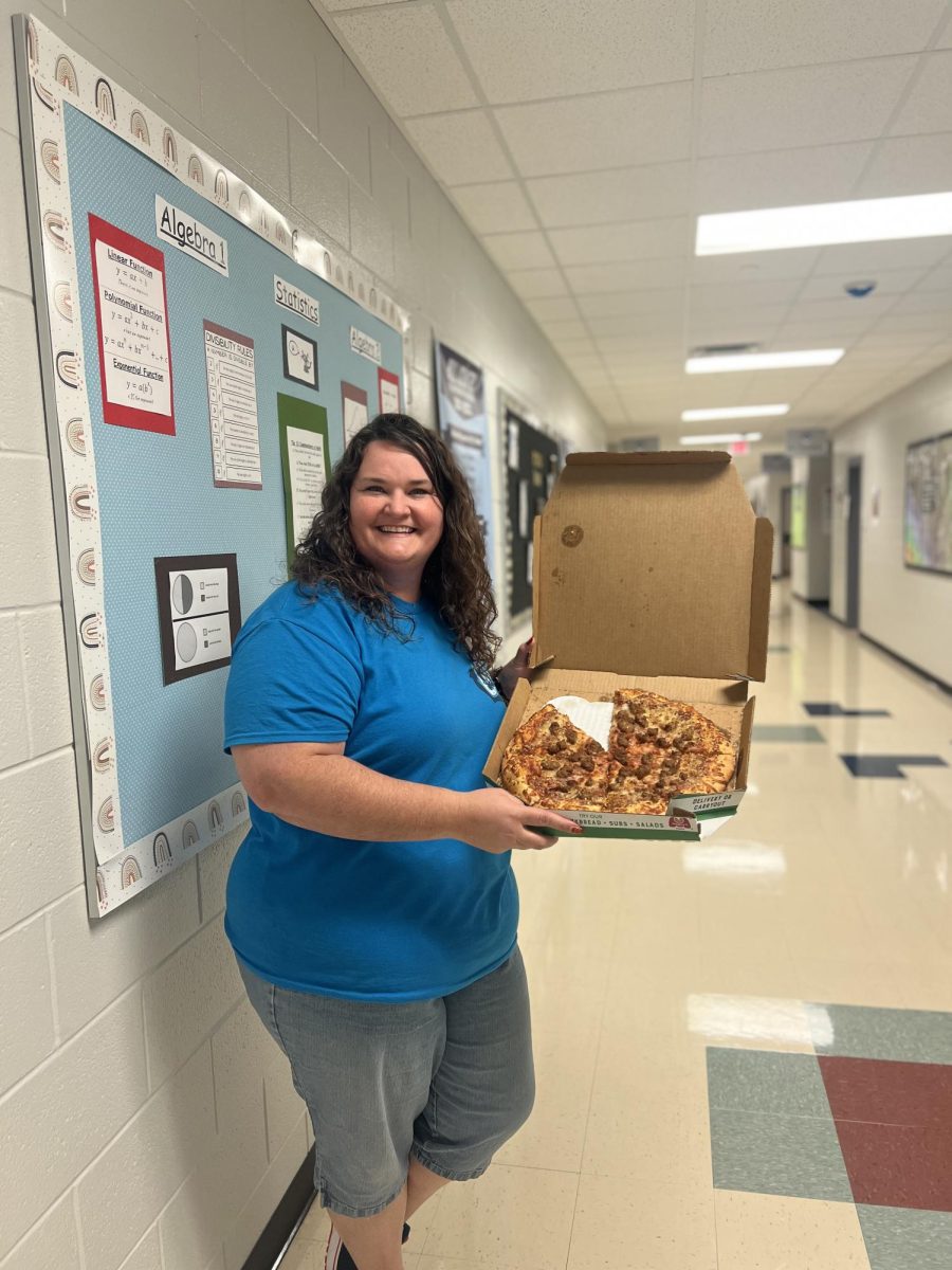 Oct. 11, 2023 was National sausage pizza day. Theis provided pizza for the faculty and staff. 
