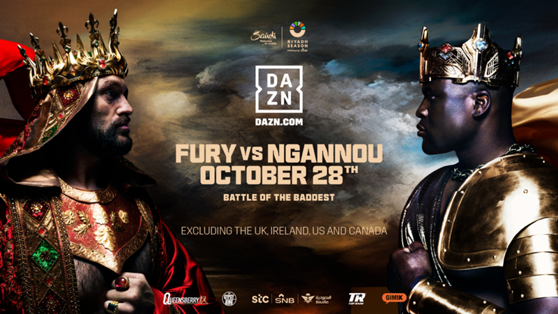 Photo courtesy of press release from DAZN.com. The Fury v. Ngannou fight is scheduled for Oct. 28 streaming PPV on ESPN at 2 p.m. PST.