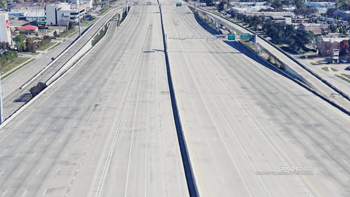 Satellite image of the the Katy Freeway