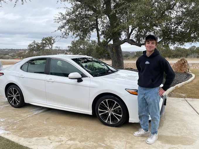Luke Ringlein serviced this customer’s car and repurposed it for advertising, photo courtesy of Luke Ringlein.
