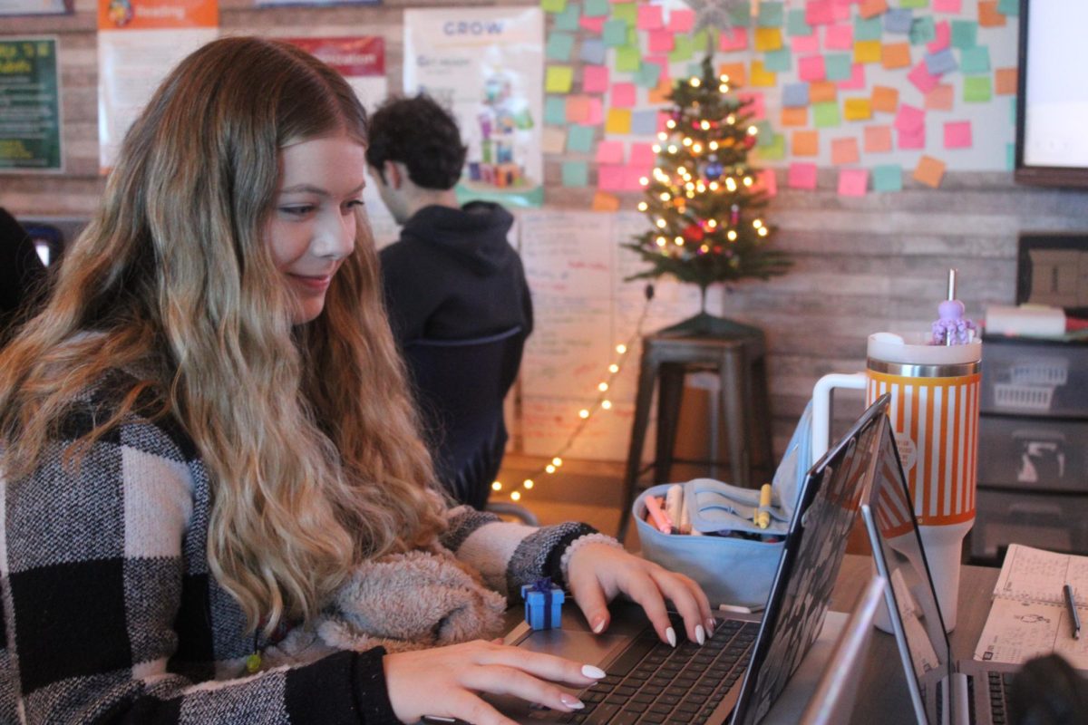 Aleigha Meisman in Avid II during collaborative study groups working with peers. Photo by Addyson Obaya